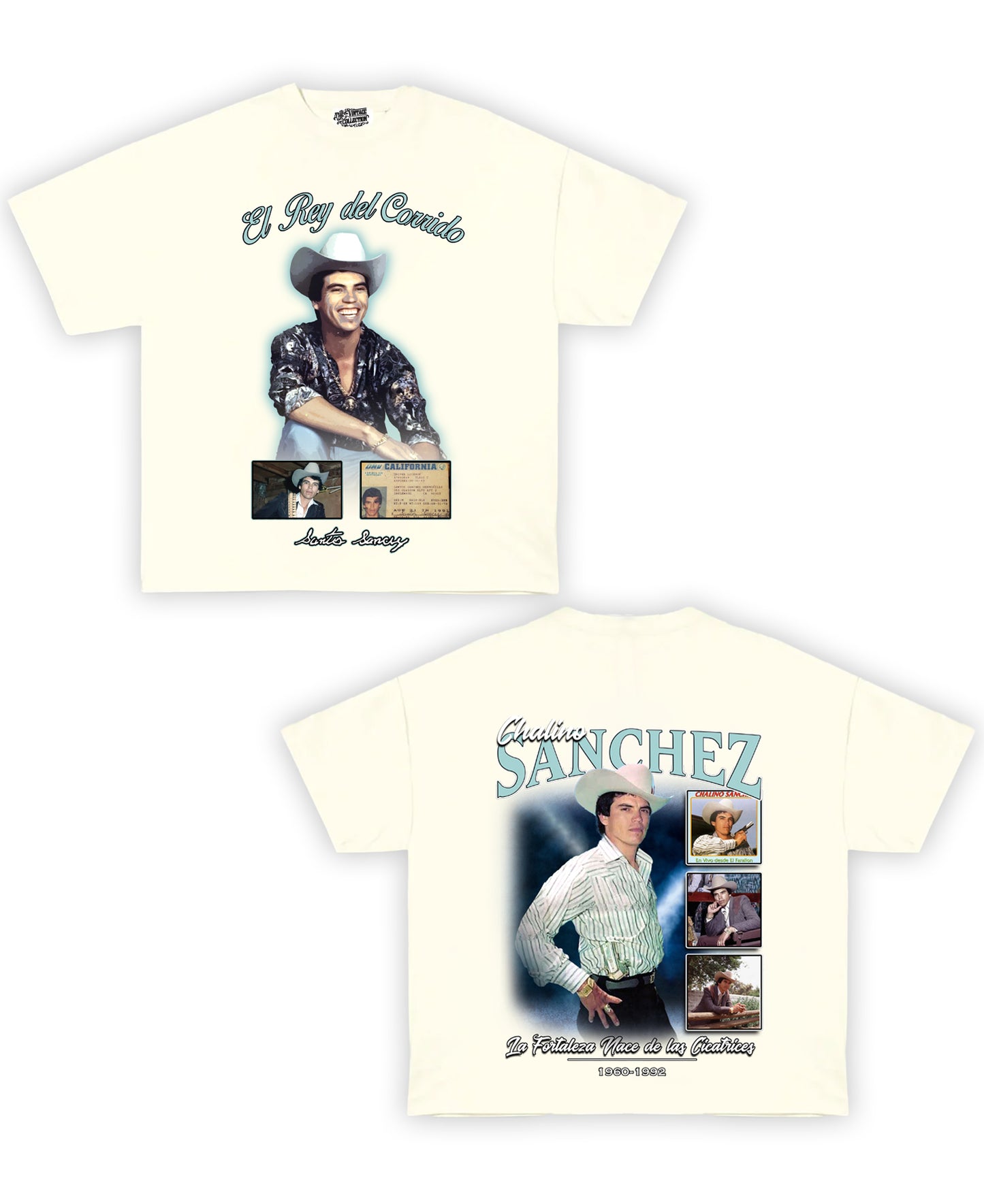 Chalino Sanchez Tribute Vintage Shirt: Front/Back (White)