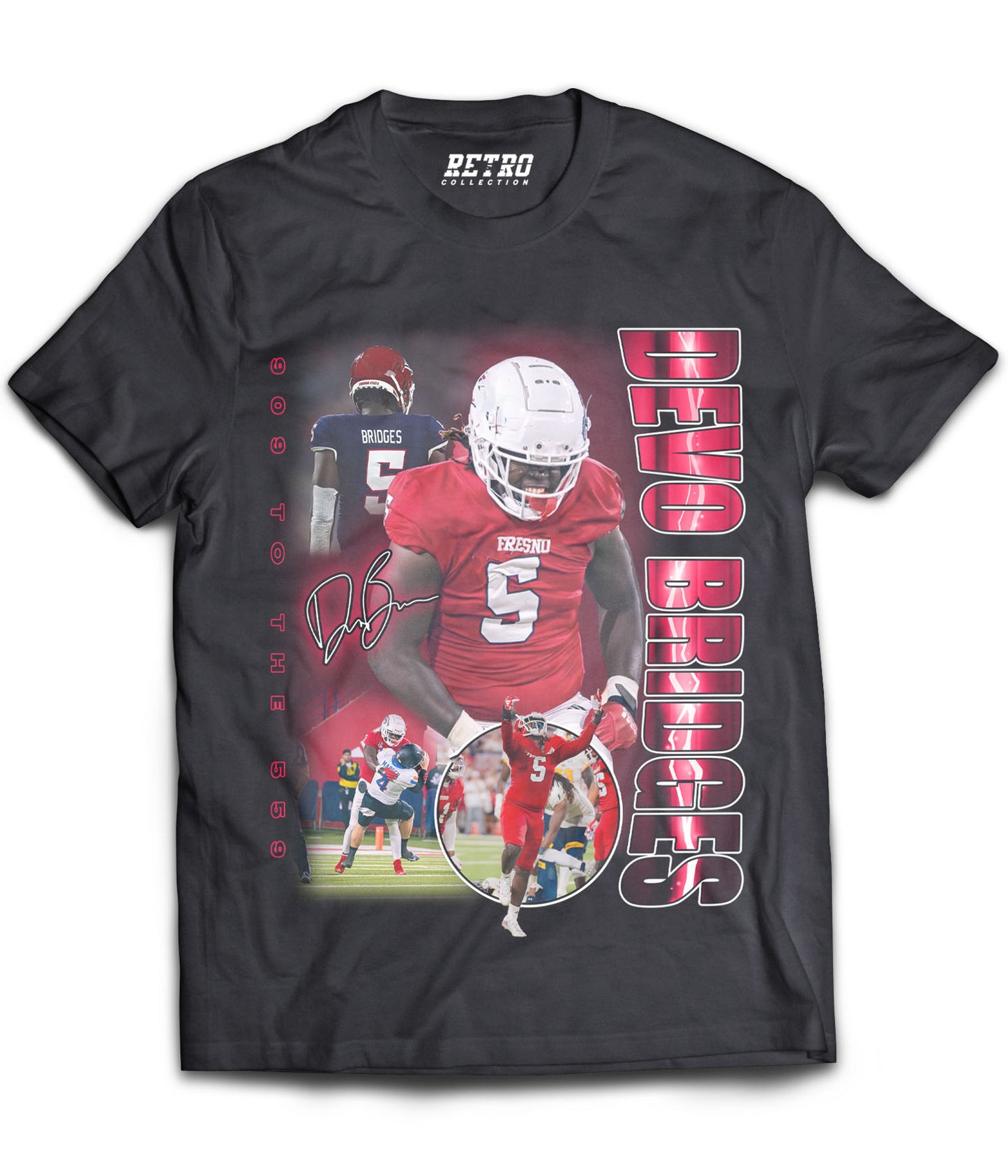 Devo Bridges "909 To The 559" Tribute Shirt *LIMITED EDITION* (Black, Red, White)