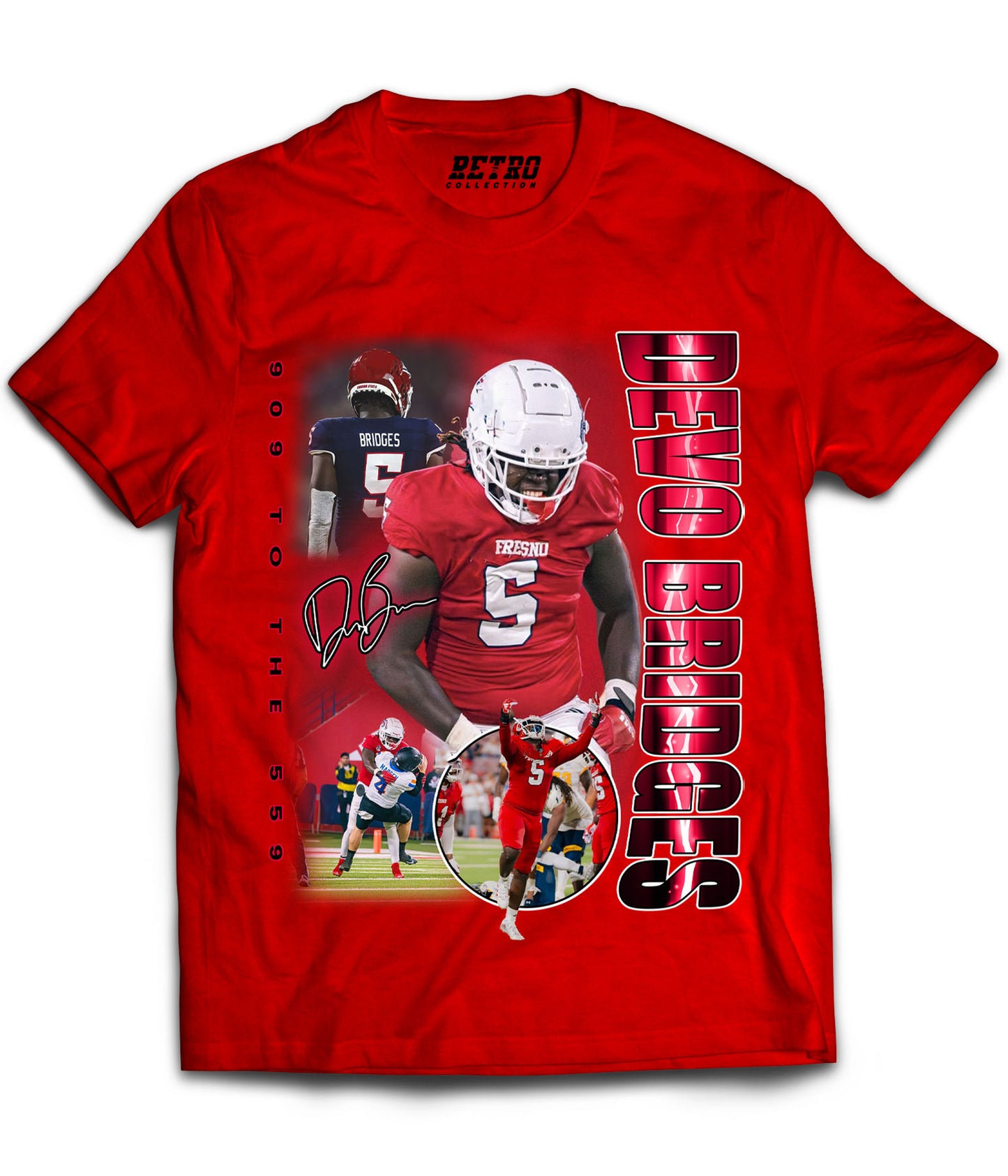 Devo Bridges "909 To The 559" Tribute Shirt *LIMITED EDITION* (Black, Red, White)