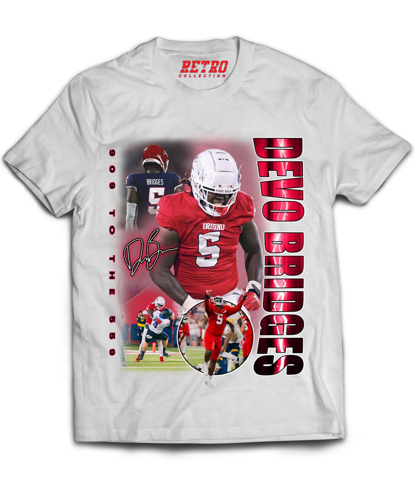 Devo Bridges "909 To The 559" Tribute Shirt *LIMITED EDITION* (Black, Red, White)