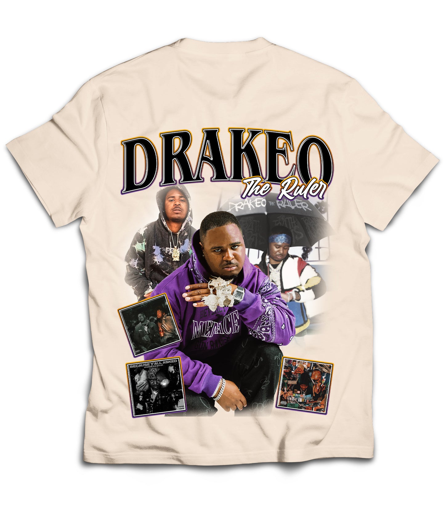 Drakeo Tribute Vintage Shirt: Front/Back (White)