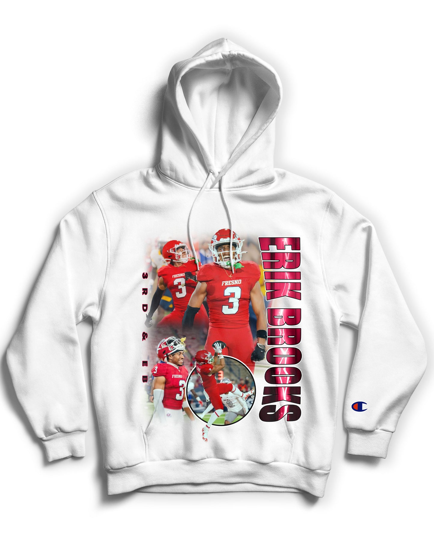 Erik Brooks "3RD & EB" Tribute Hoodie *LIMITED EDITION* (Black & White)