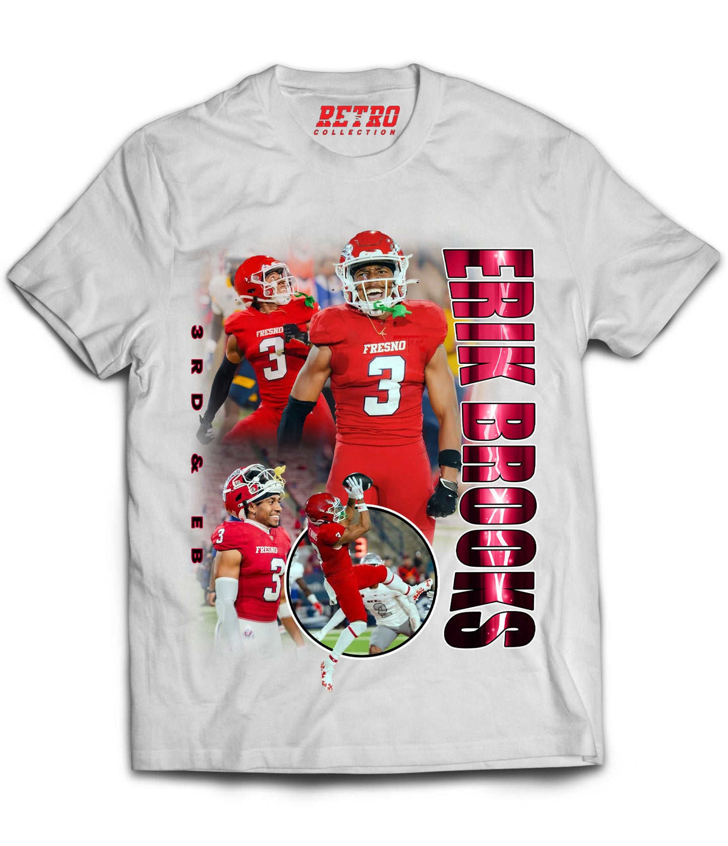 Erik Brooks "3RD & EB" Tribute Shirt *LIMITED EDITION* (Black, Red, White)