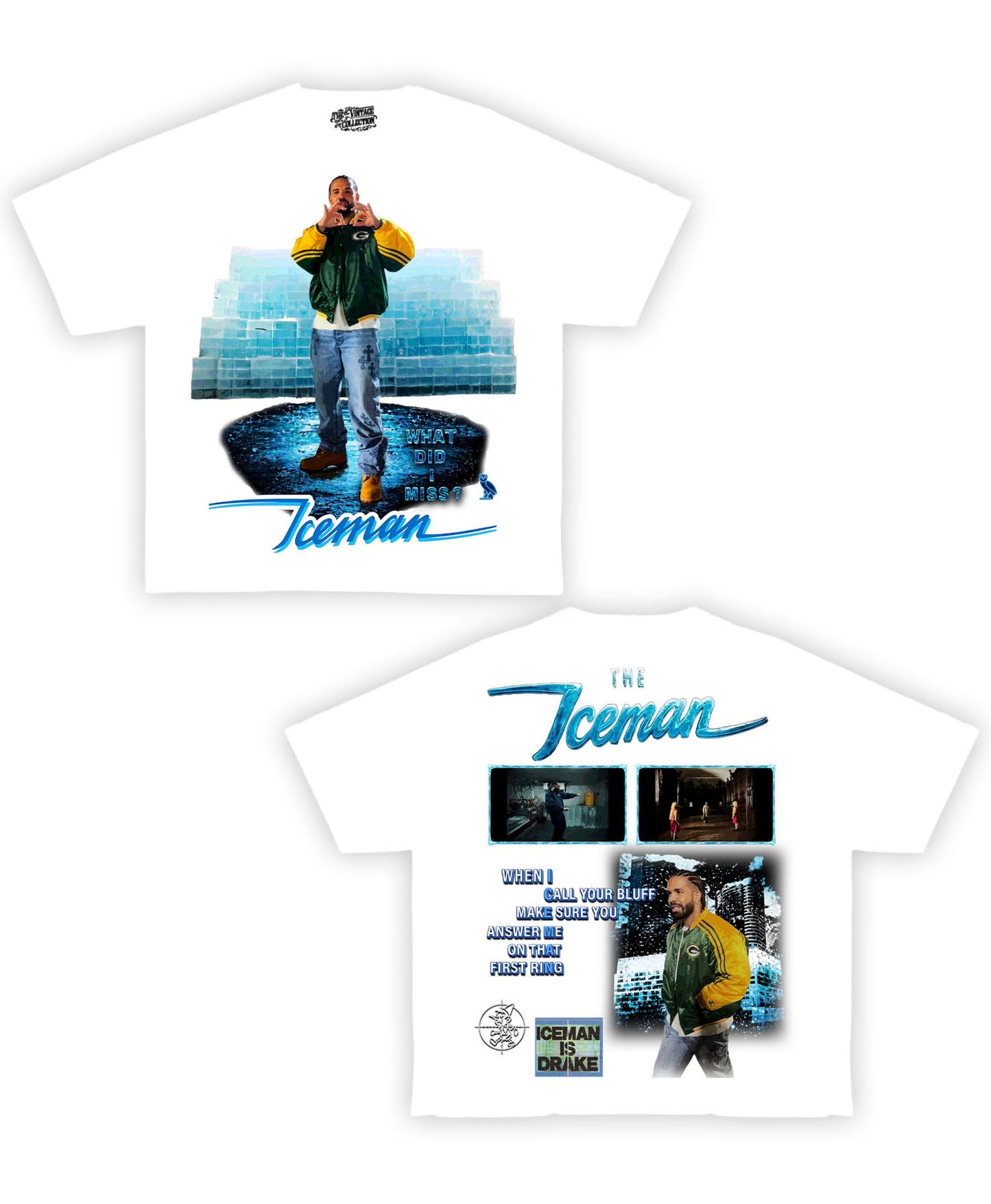 Drake Ice Man Front/Back Shirt (White)