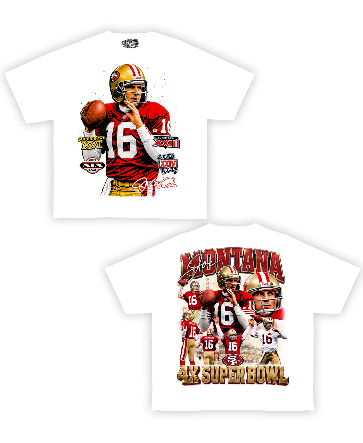Joe Montana 4x Superbowl Shirt Front/Back