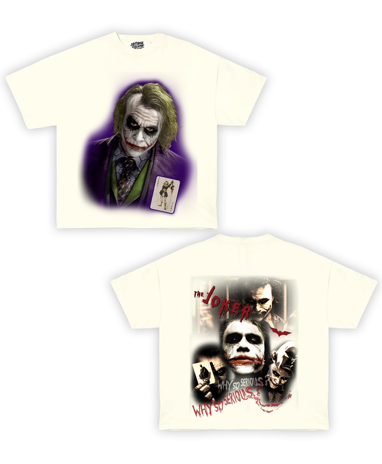 Joker Tribute Vintage Shirt: Front/Back (White)