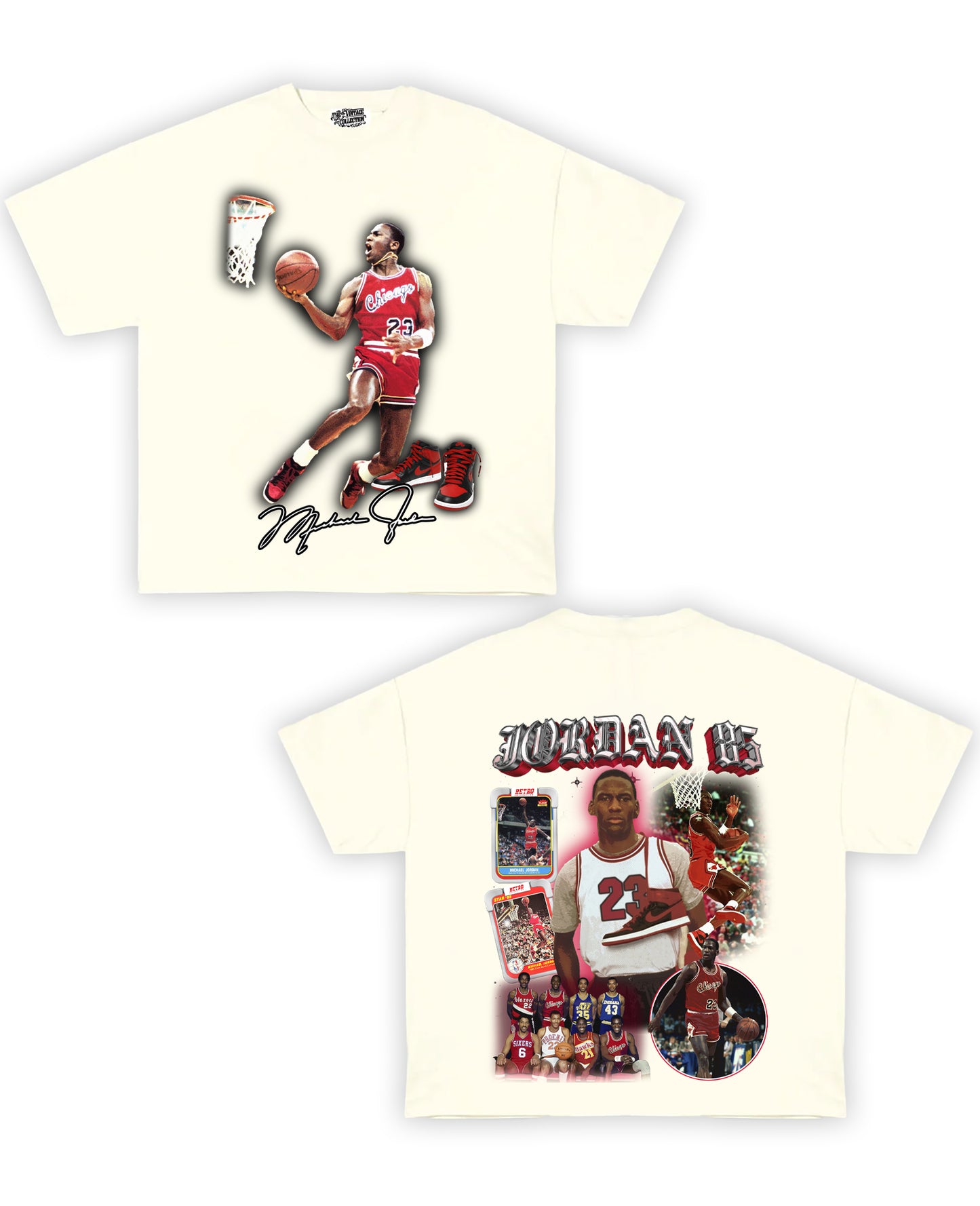 Jordan 85 Tribute Vintage Shirt: Front/Back (White)