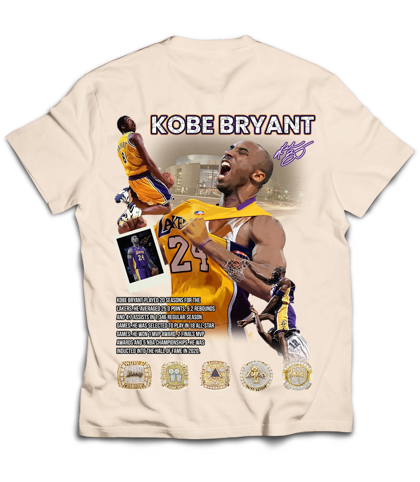 Mamba Tribute Vintage Shirt: Front/Back (White)