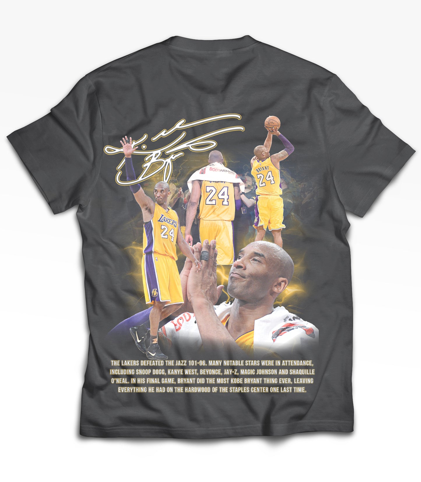 Kobe Farewell Tribute Vintage Shirt: Front/Back (Vintage Black)