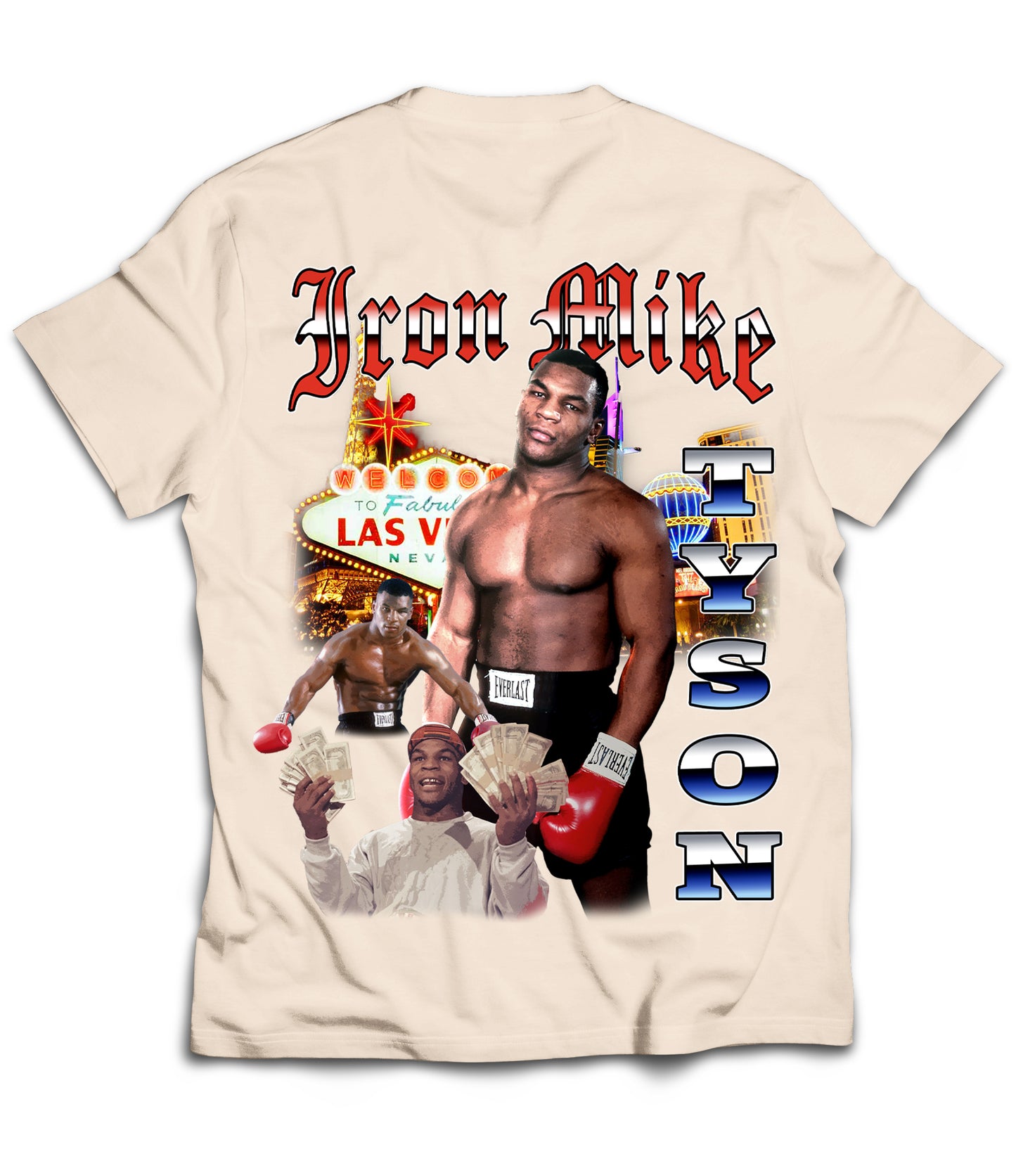 Mike Tyson Tribute Vintage Shirt: Front/Back (White)
