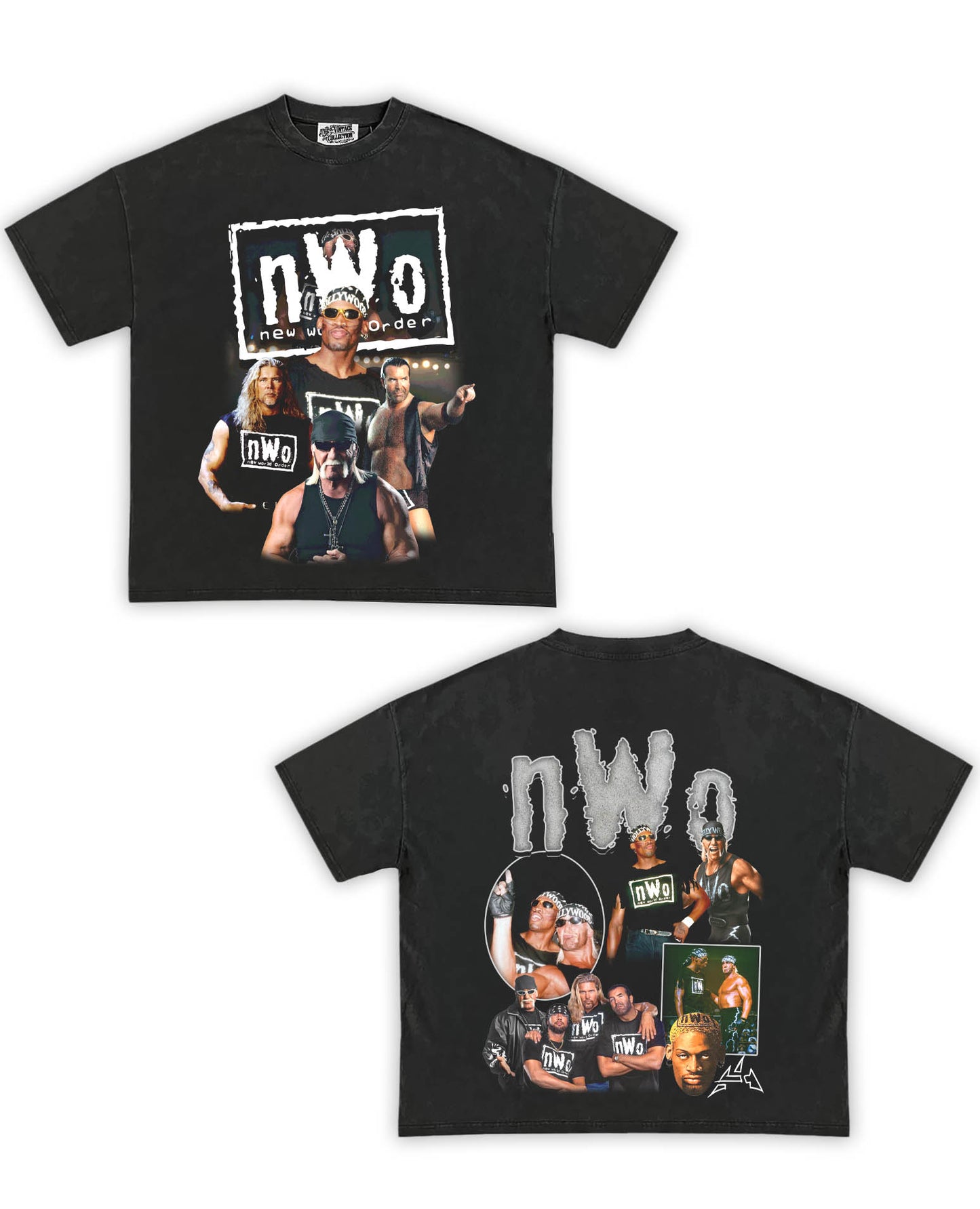 NWO Tribute Vintage Shirt: Front/Back (Vintage Black)