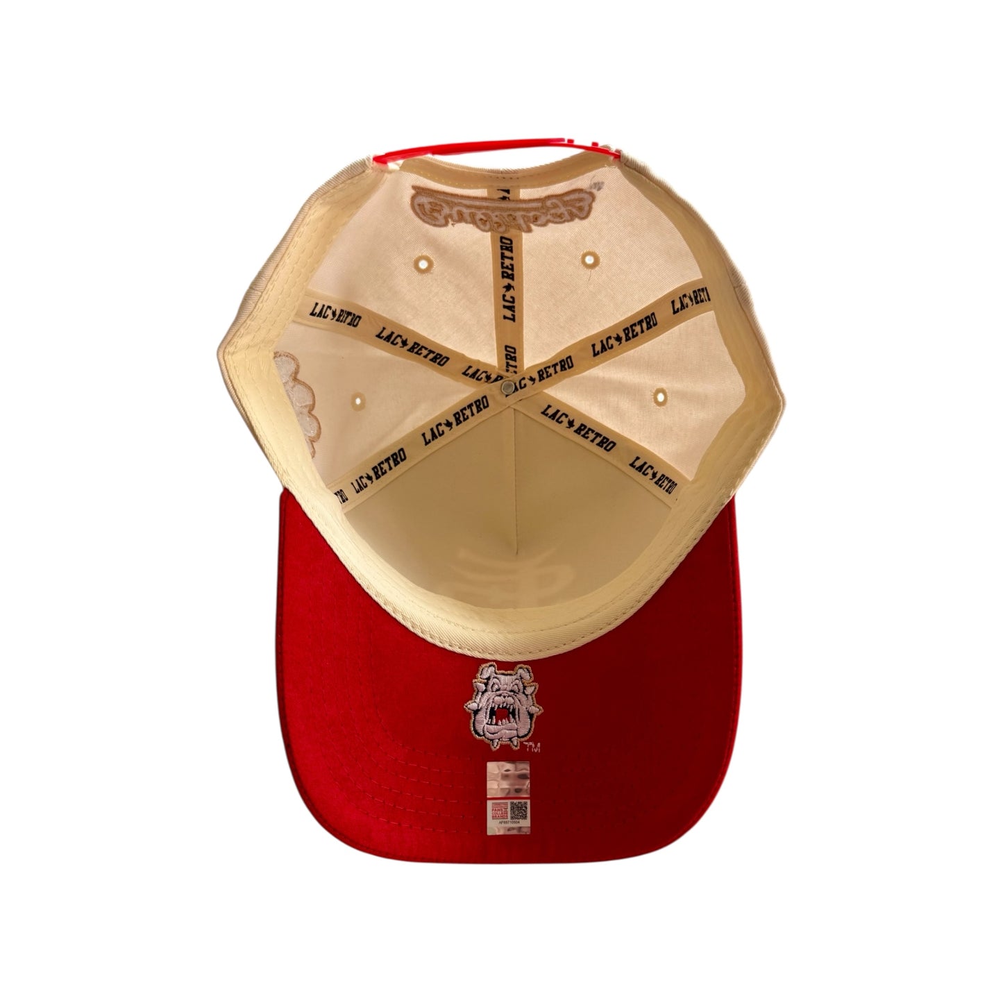 Fresno State Bulldogs "FS" Snapback Hat (Cream/Red)