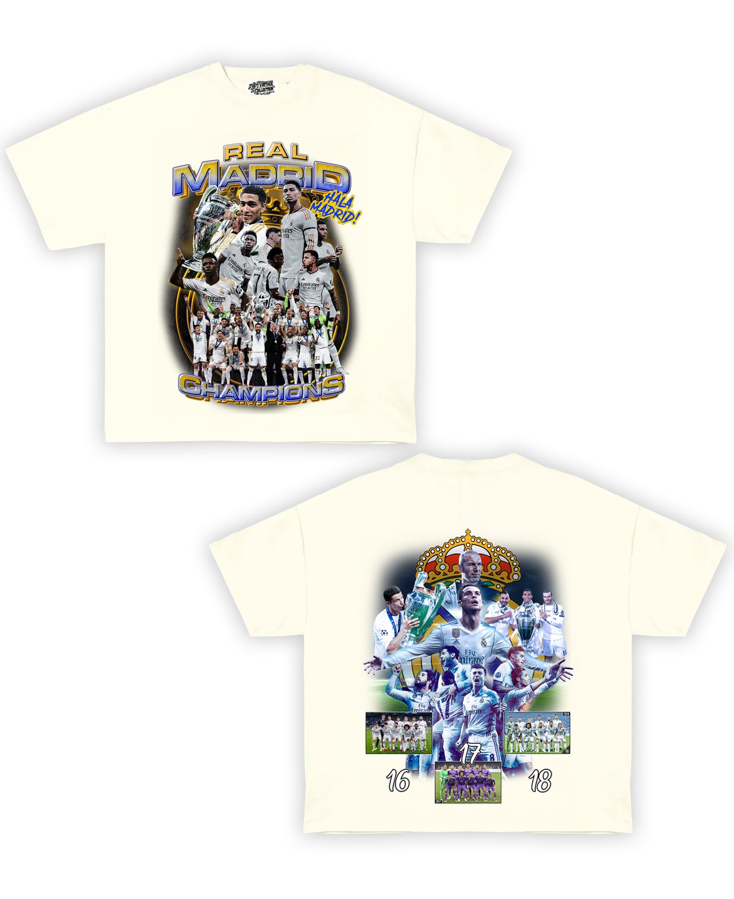 Real Madrid Tribute Vintage Shirt: Front/Back (White)