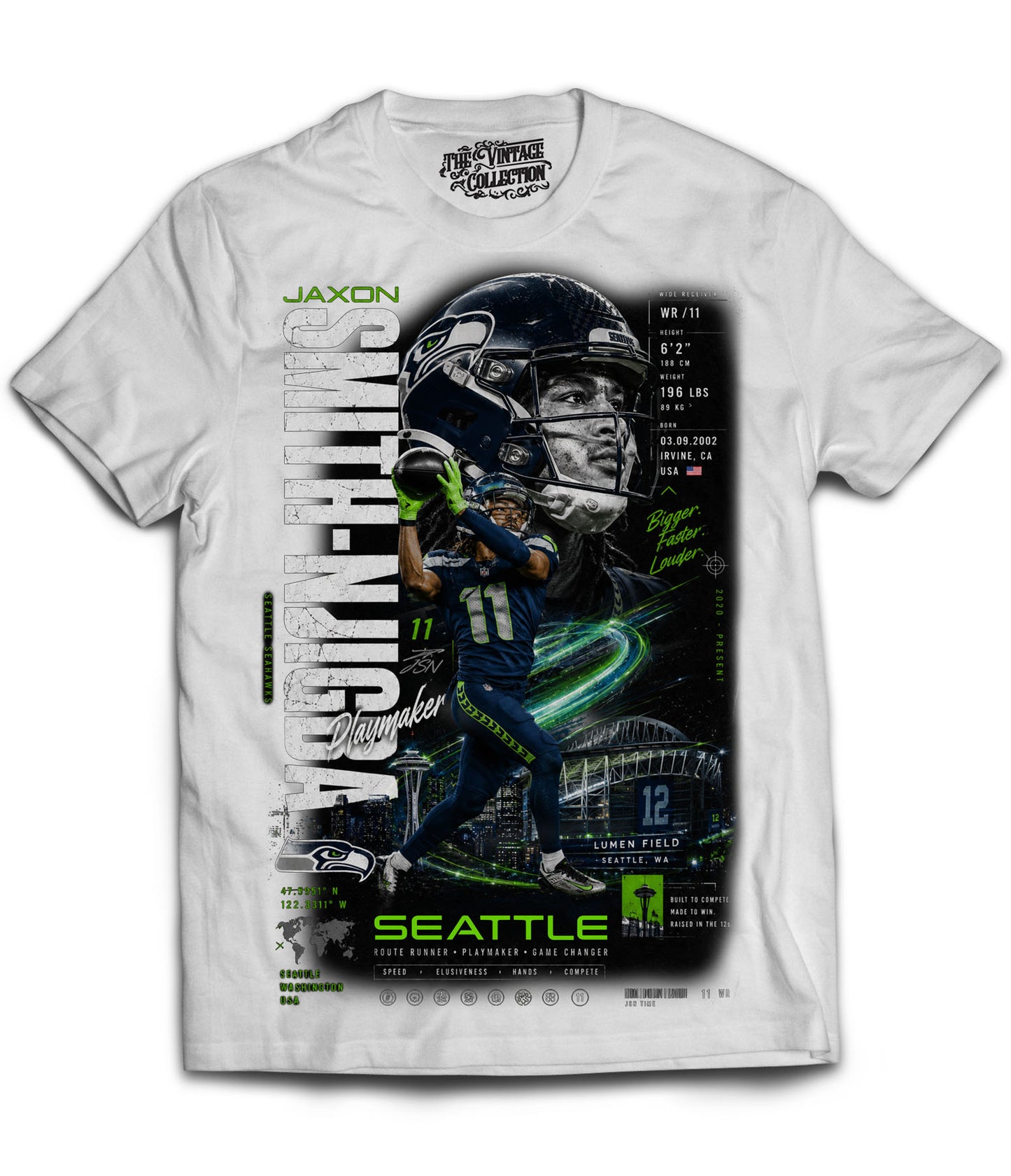Jaxon Smith-Njigba Vintage Shirt (White)