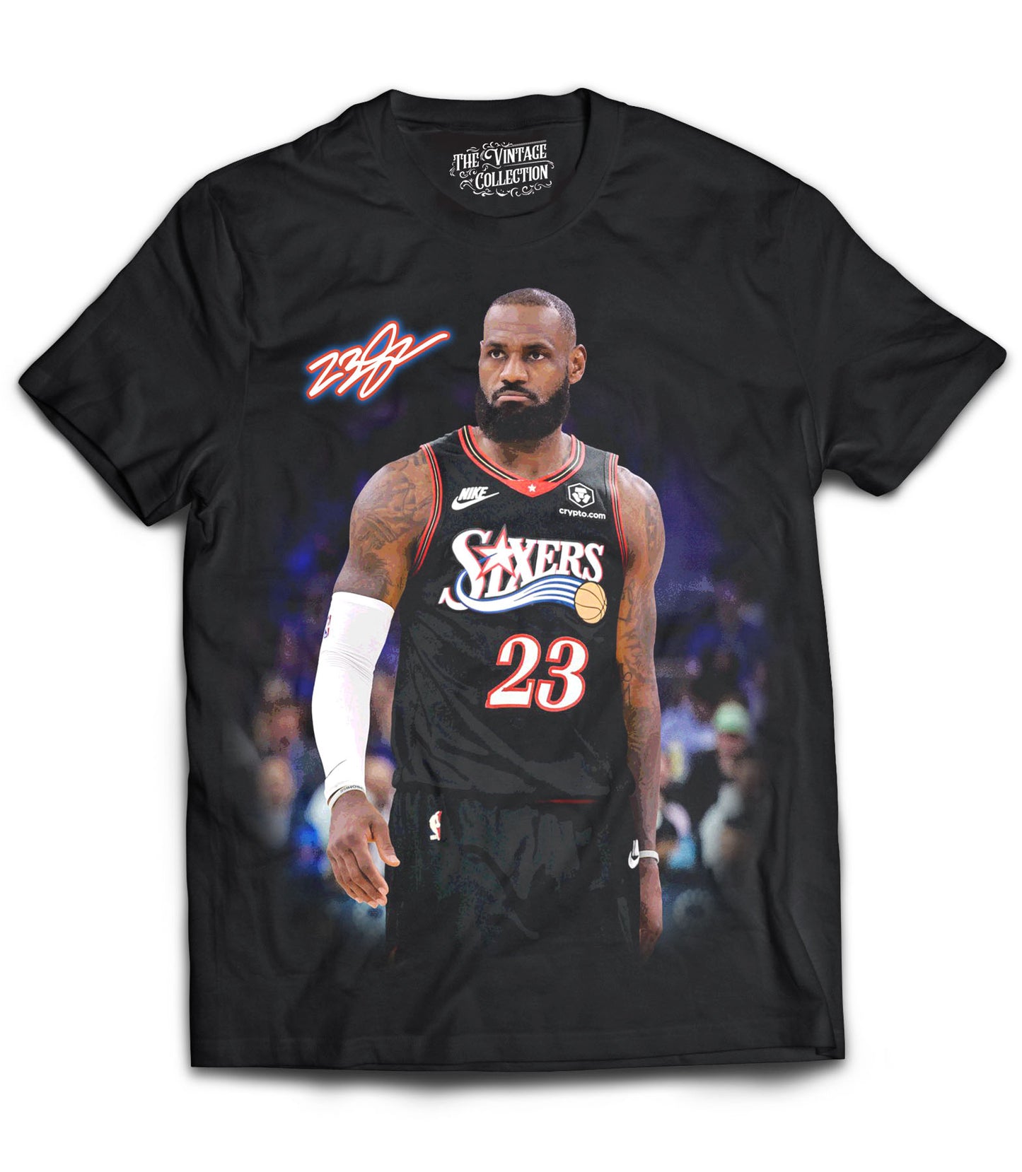 Sixers Lebron James Vintage Shirt (Black)