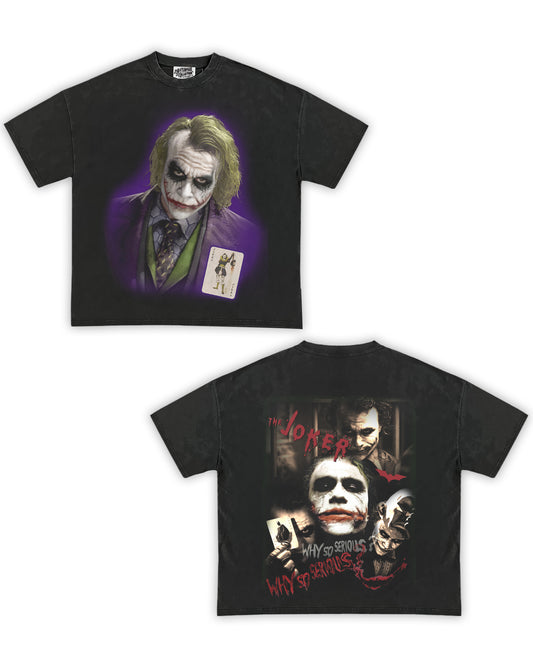 Joker Tribute Vintage Shirt: Front/Back (Vintage Black)