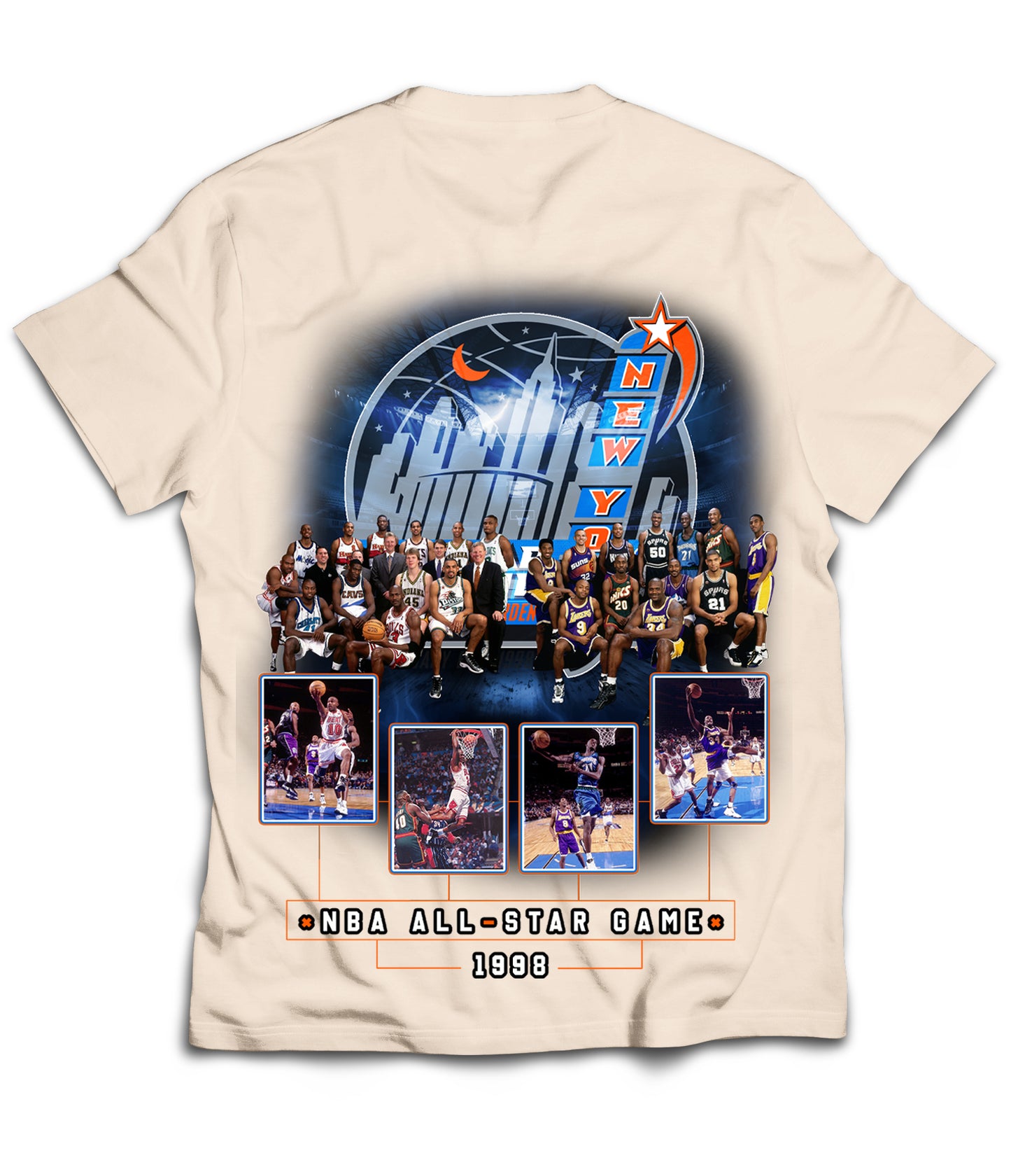 1998 All Star Tribute Vintage Shirt: Front/Back (Cream)