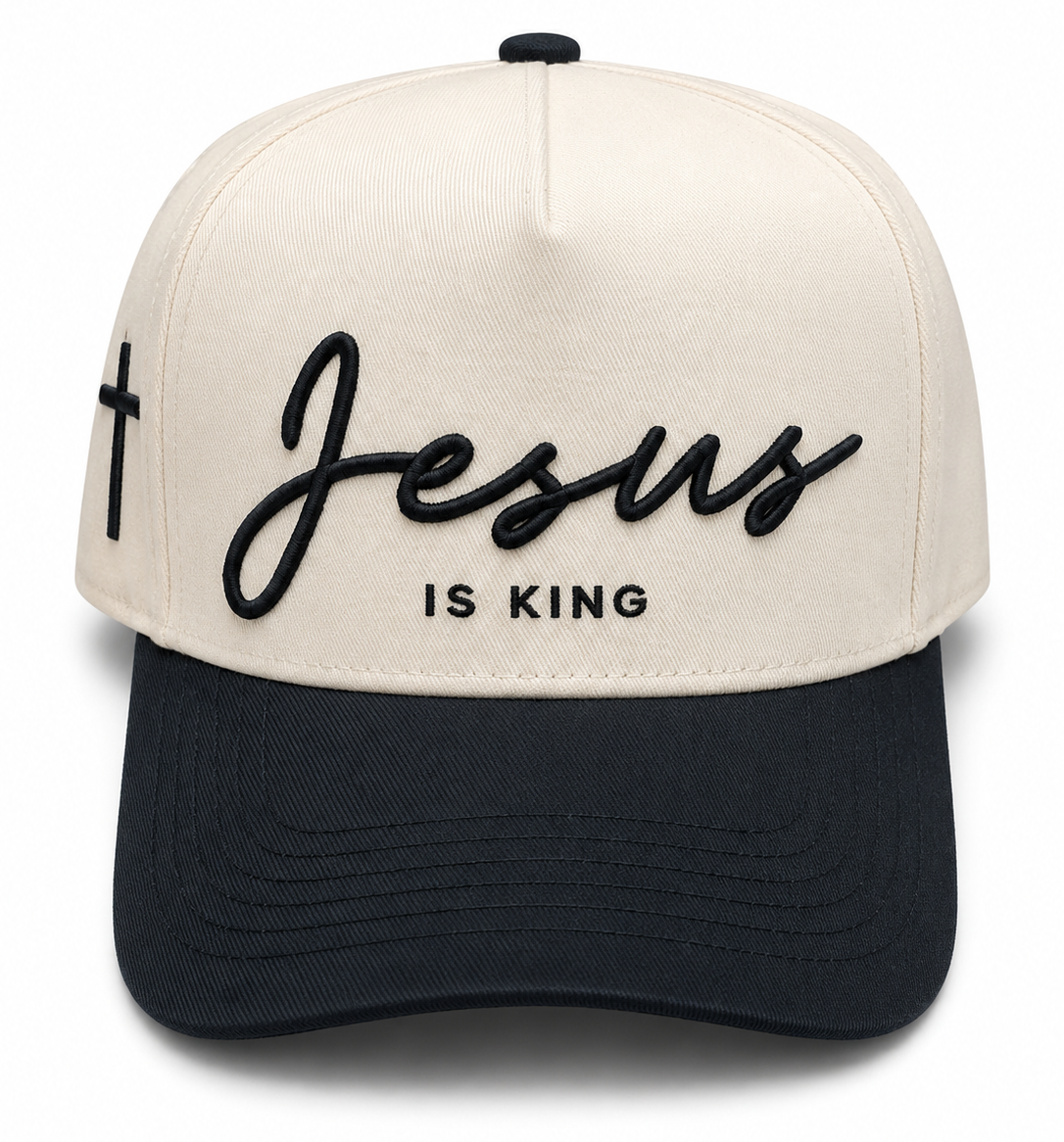 Jesus is King Cream/Black Snapback Hat *2026*