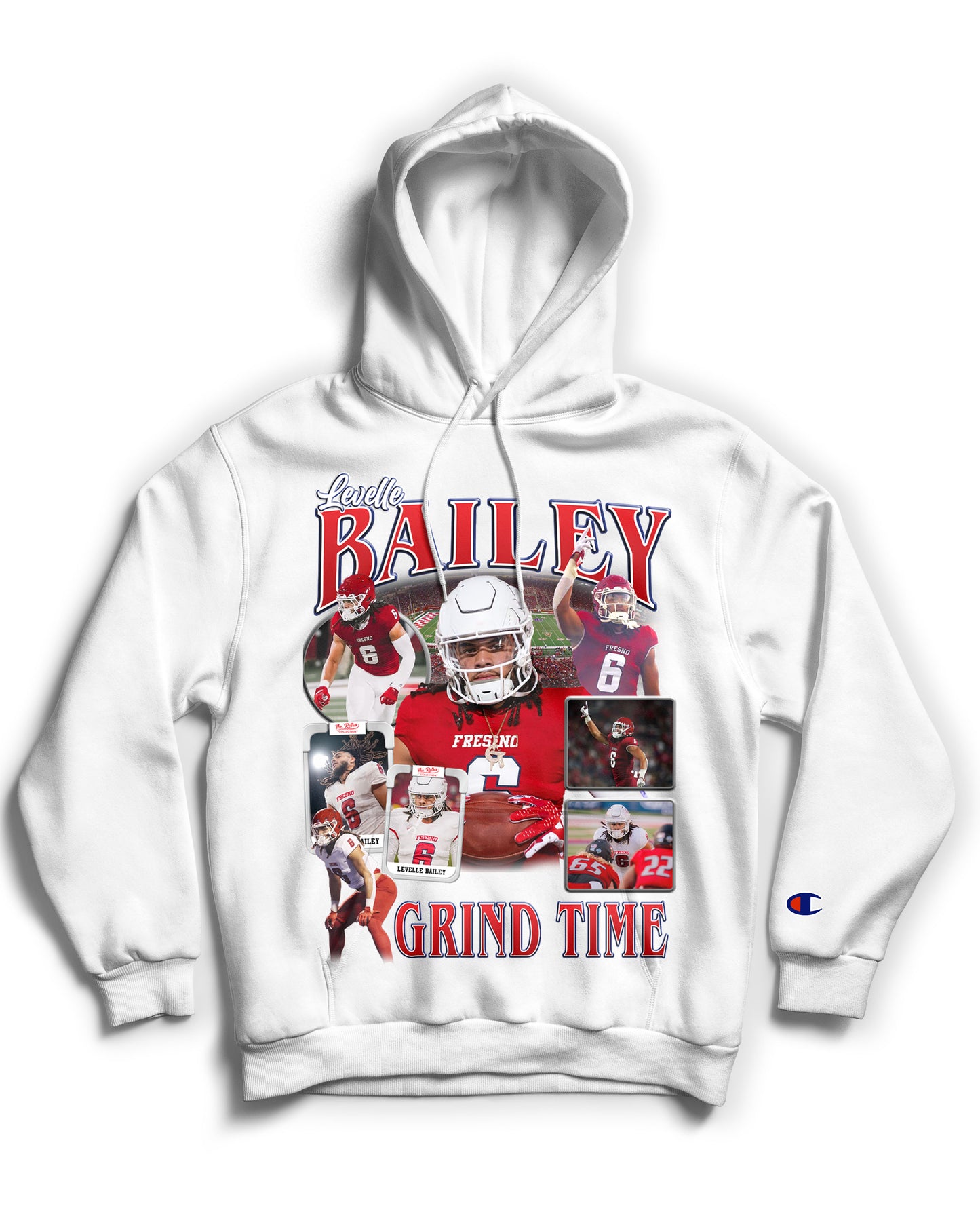 Levelle Bailey "GRIND TIME-DROP 2" Tribute Hoodie *LIMITED EDITION* (Black & White)