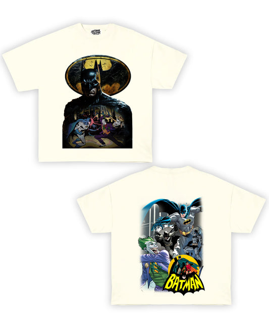 Batman Tribute Vintage Shirt: Front/Back (Cream)