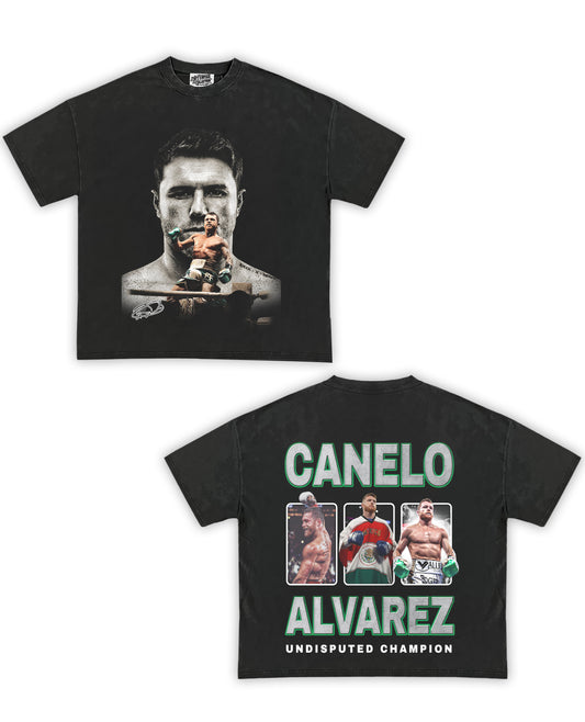 Canelo Tribute Vintage Shirt: Front/Back (Vintage Black)