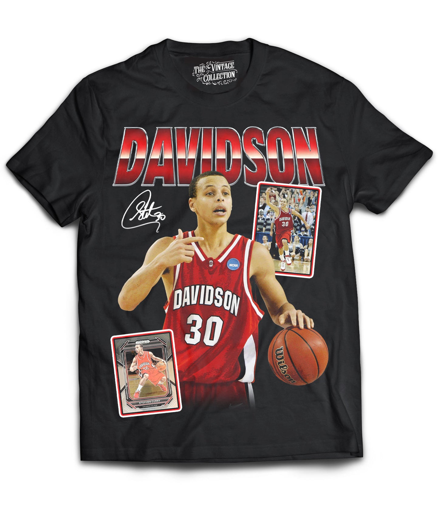 Steph Curry College Vintage Shirt (Black) *Adult & Youth*