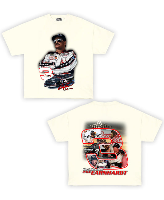 Dale Earnhardt Tribute Vintage Shirt: Front/Back (Cream)