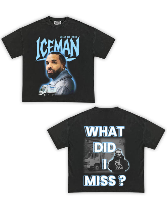 Drake "Ice Man" Tribute Vintage Shirt: Front/Back (Vintage Black)