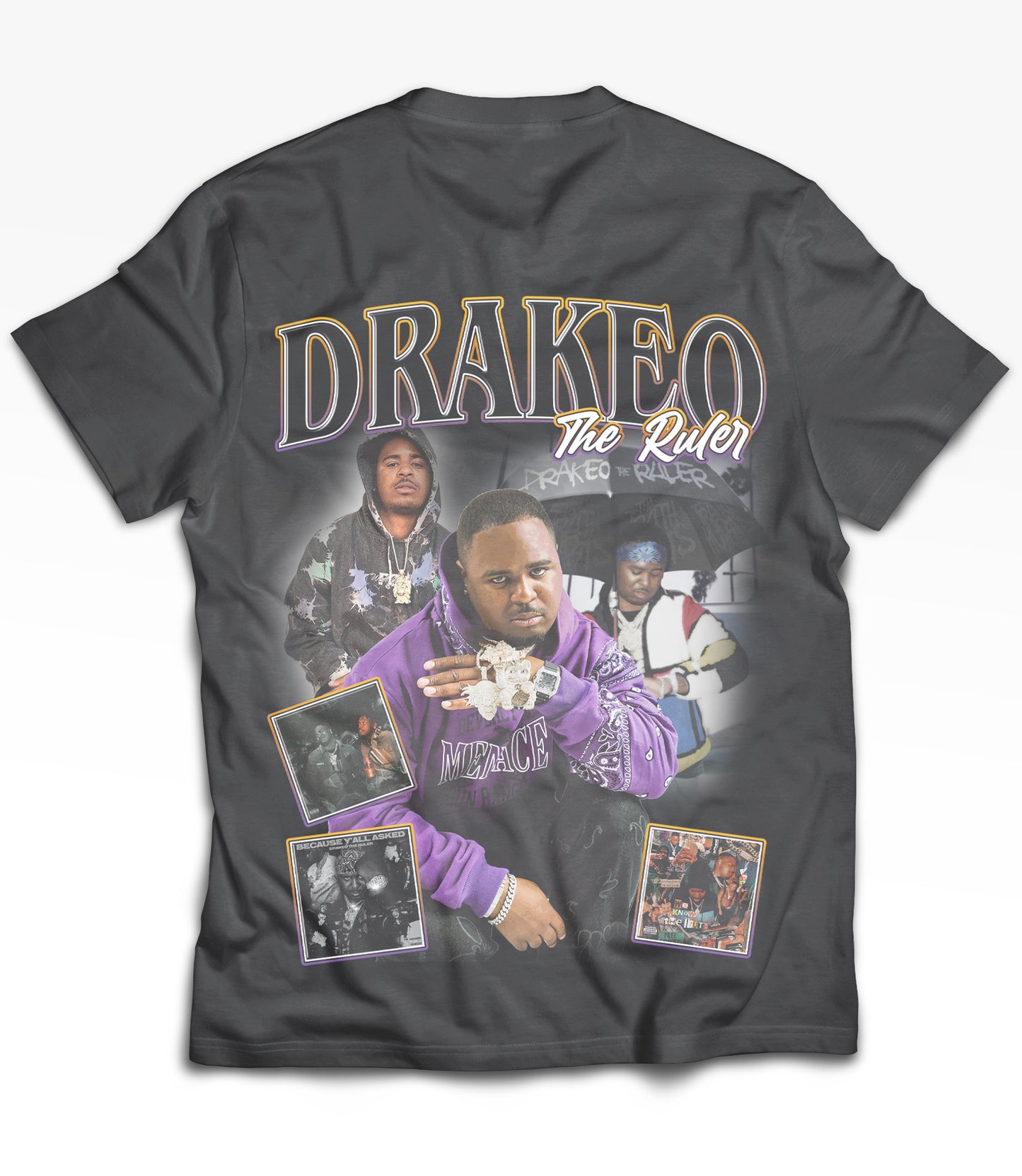 Drakeo Tribute Vintage Shirt: Front/Back (Vintage Black)