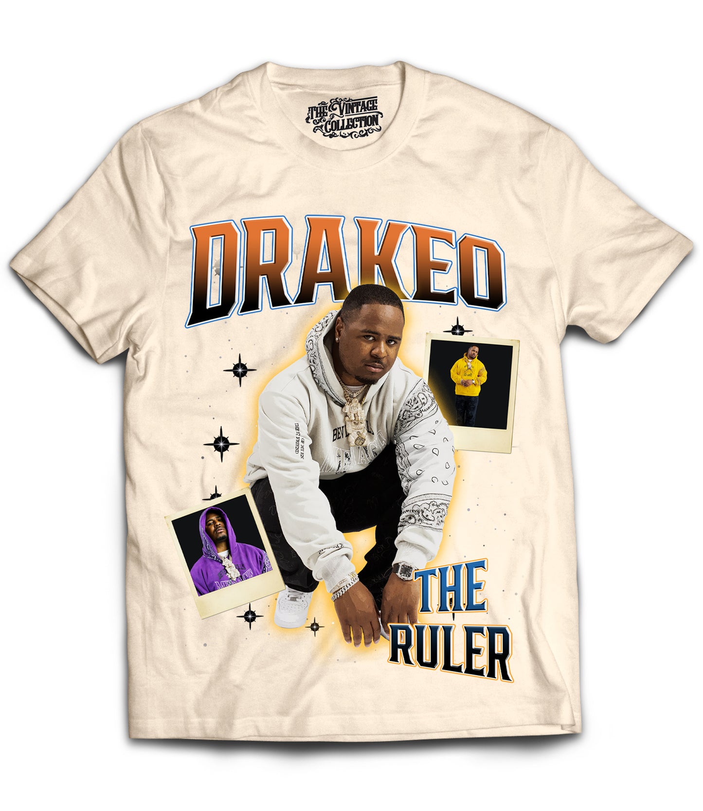 Drakeo Tribute Vintage Shirt: Front/Back (Cream)
