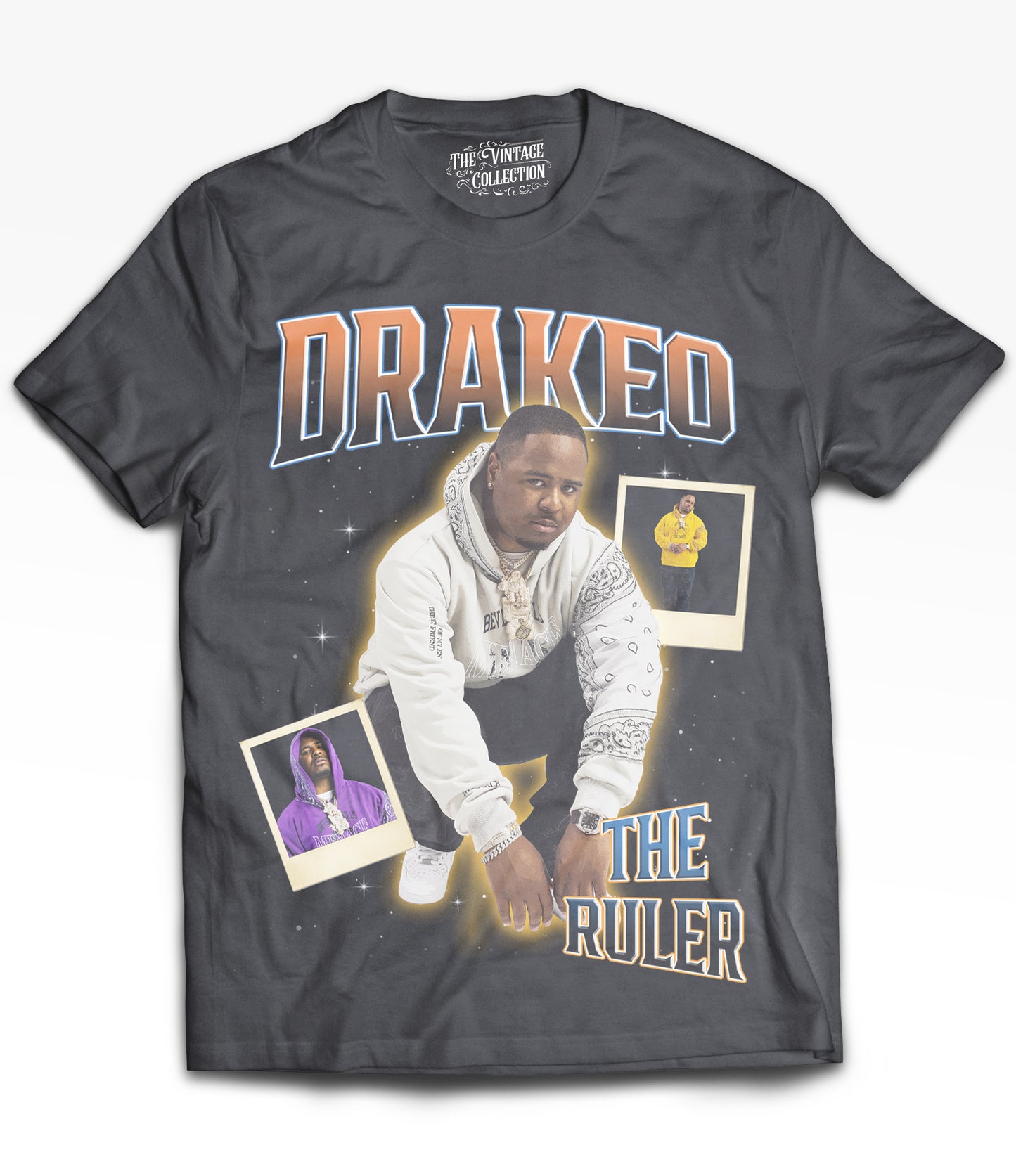 Drakeo Tribute Vintage Shirt: Front/Back (Vintage Black)