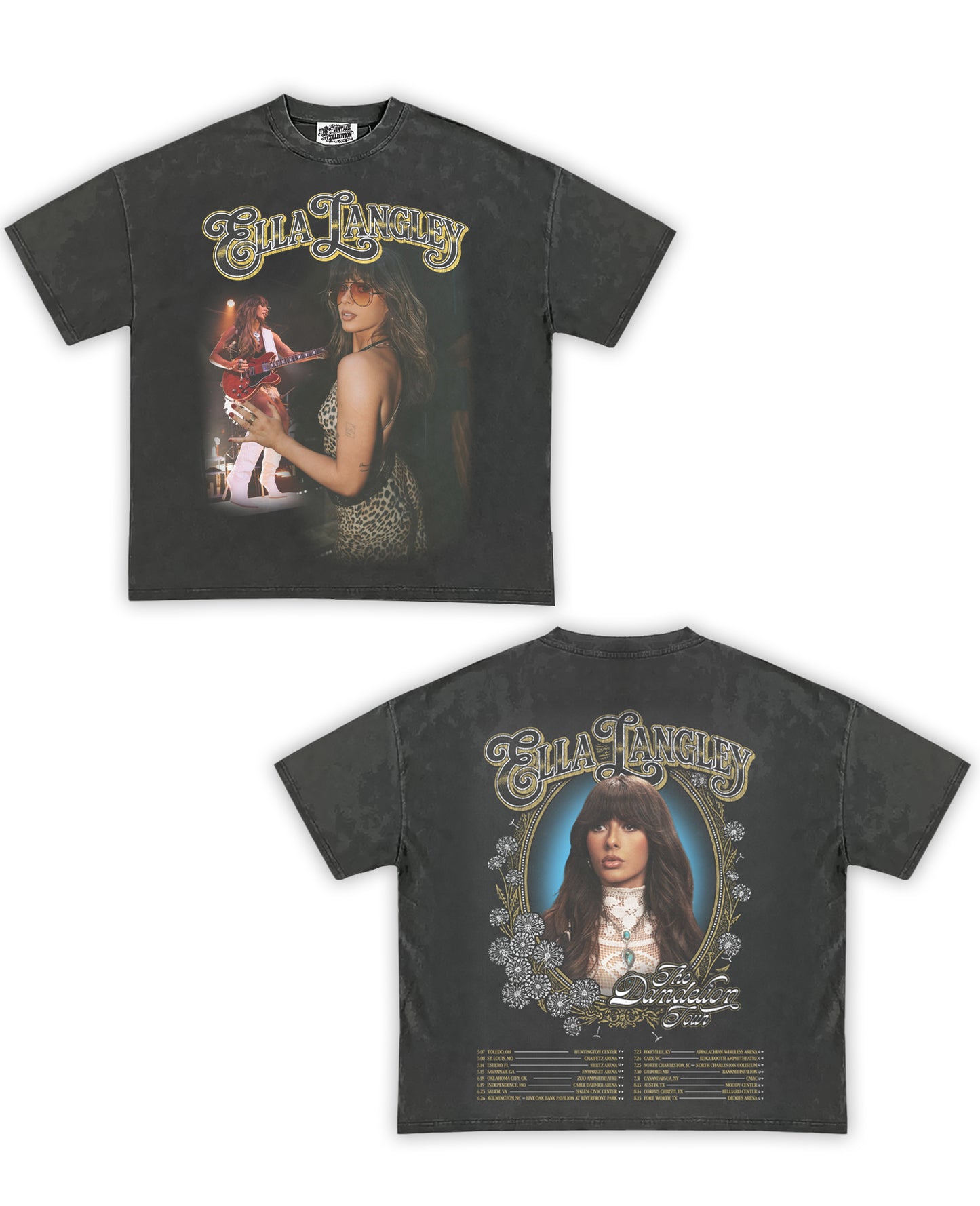 Ella Langley Tribute Vintage Shirt: Front/Back (Vintage Black)