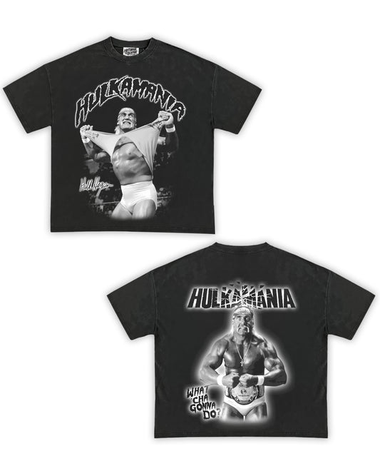 Hulk Hogan Tribute Vintage Shirt: Front/Back (Vintage Black)