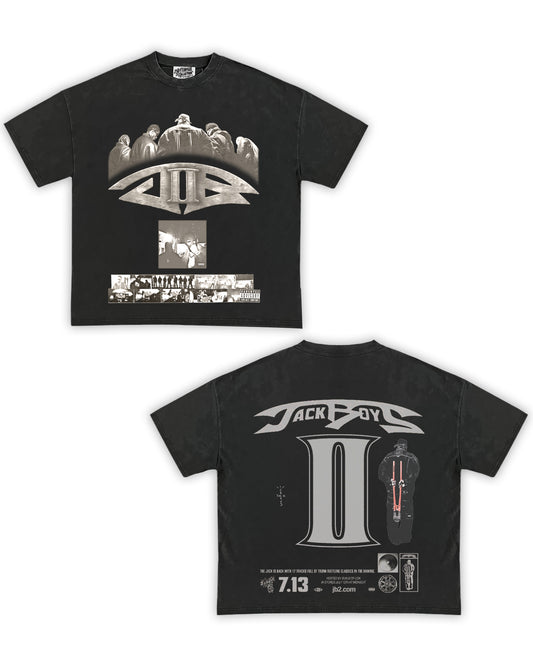 JACKBOYS Tribute Vintage Shirt: Front/Back (Vintage Black)