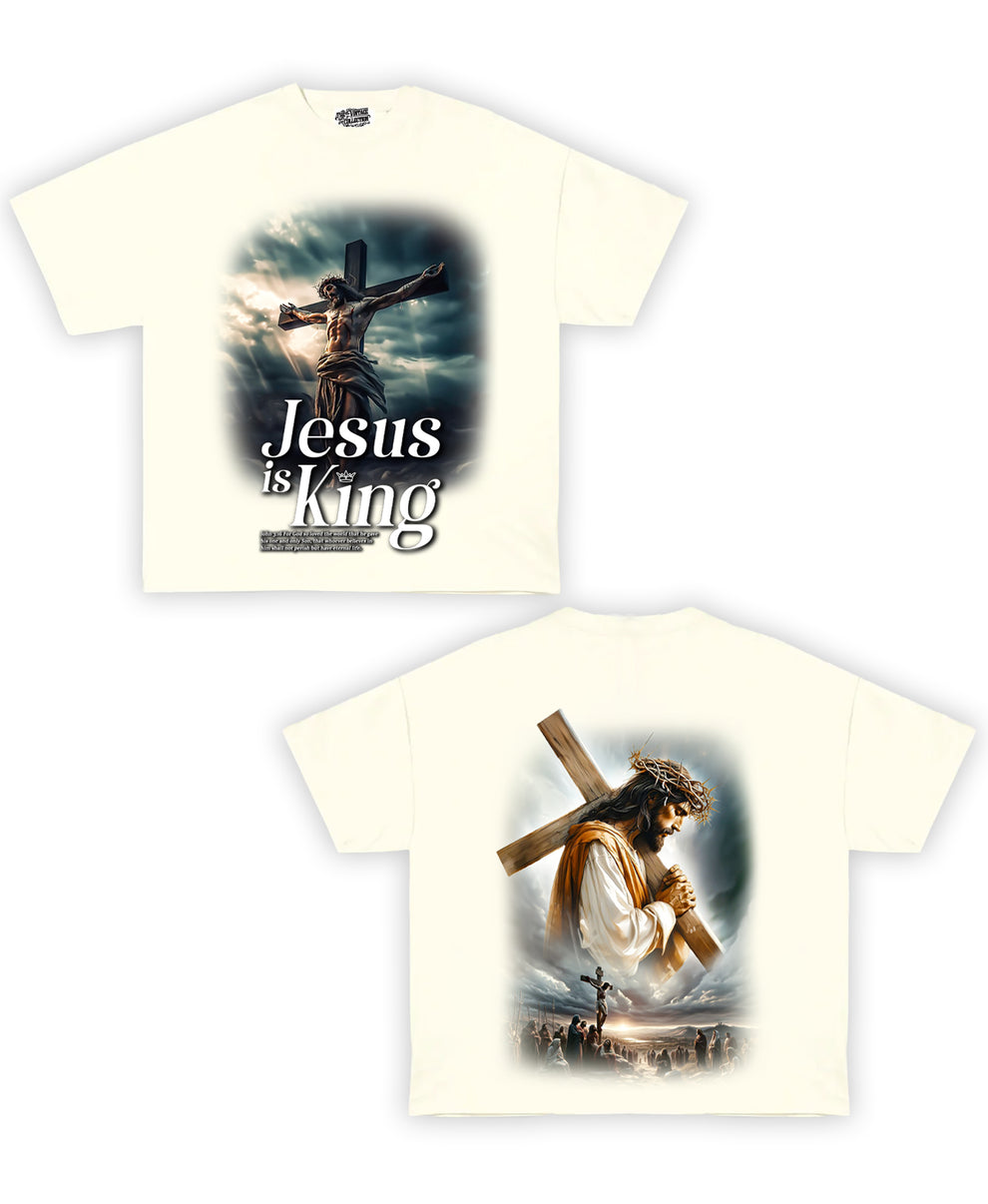 Jesus Is King Tribute Vintage Shirt Front/Back (Cream) The Retro