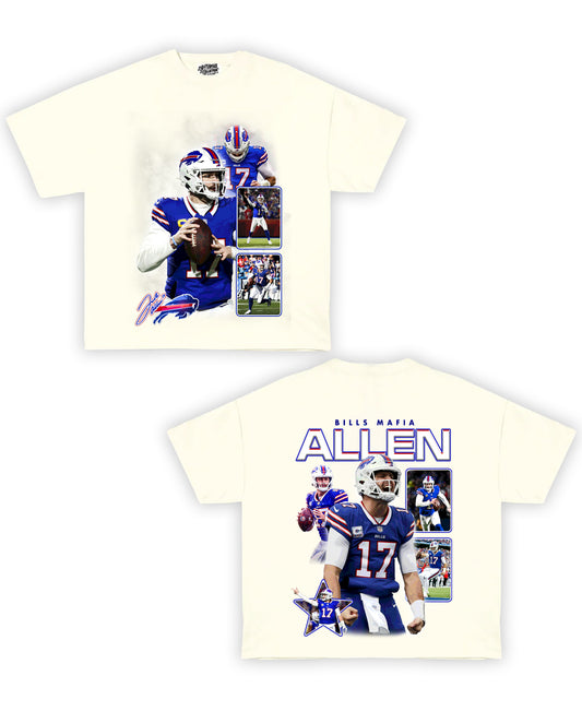Josh Allen Tribute Vintage Shirt: Front/Back (Cream)