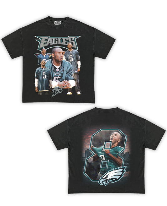 Kobe Eagles Tribute Vintage Shirt: Front/Back (Vintage Black)