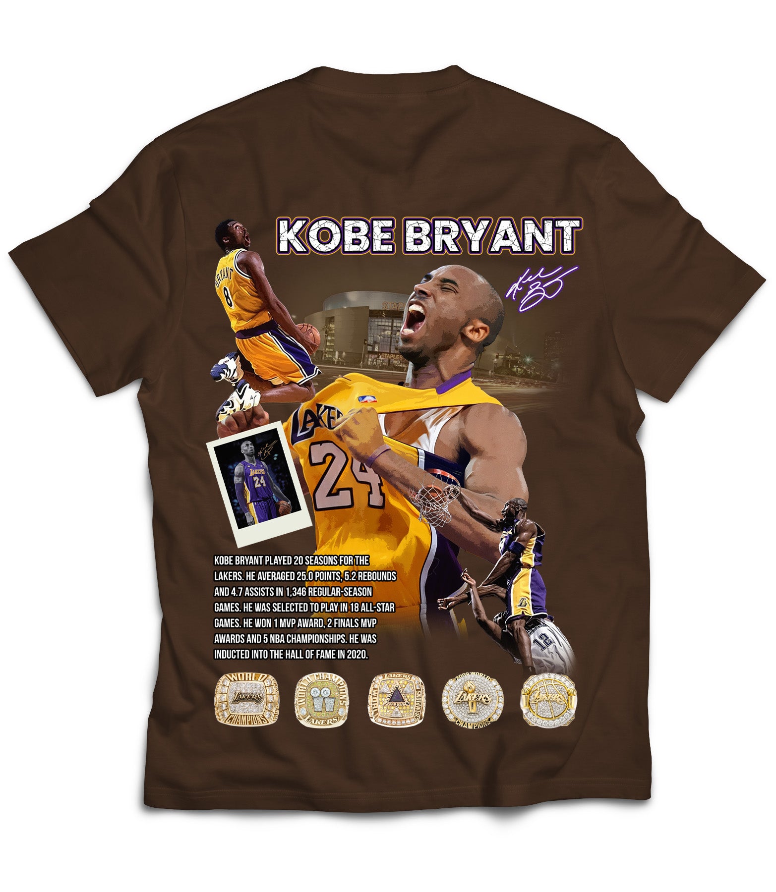 Mamba Tribute Vintage Shirt Front/Back (Mocha) The Retro Collection