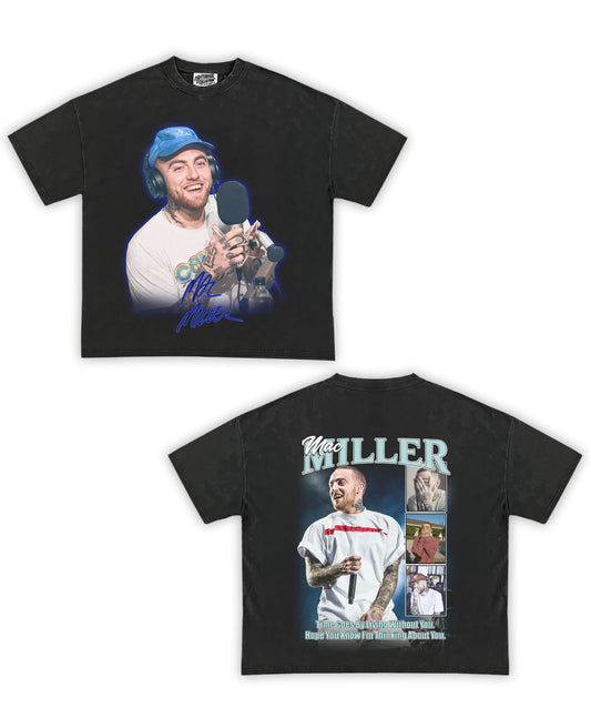 Mac Miller Tribute Vintage Shirt: Front/Back (Vintage Black)