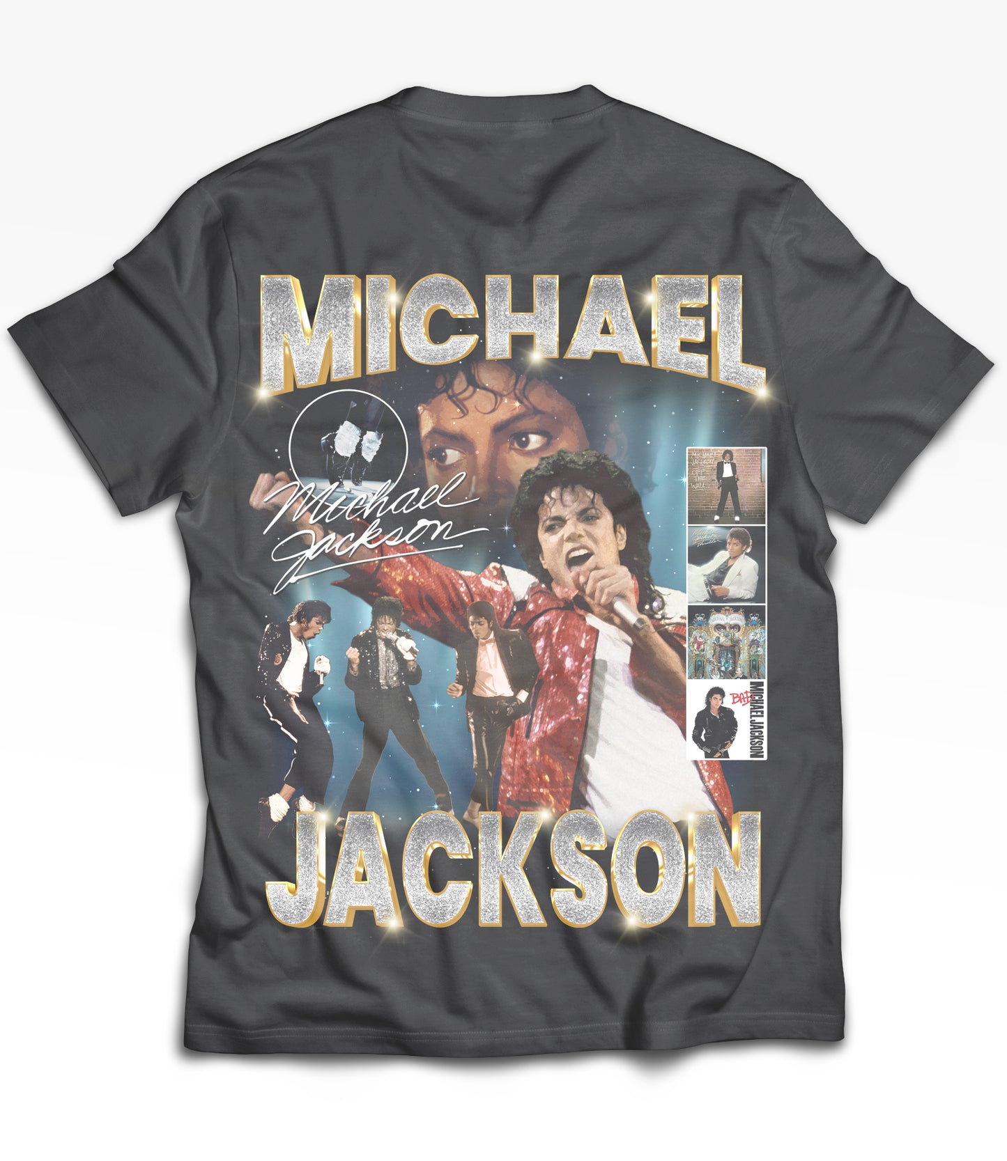 Michael Jackson Tribute Vintage Shirt: Front/Back (Vintage Black)