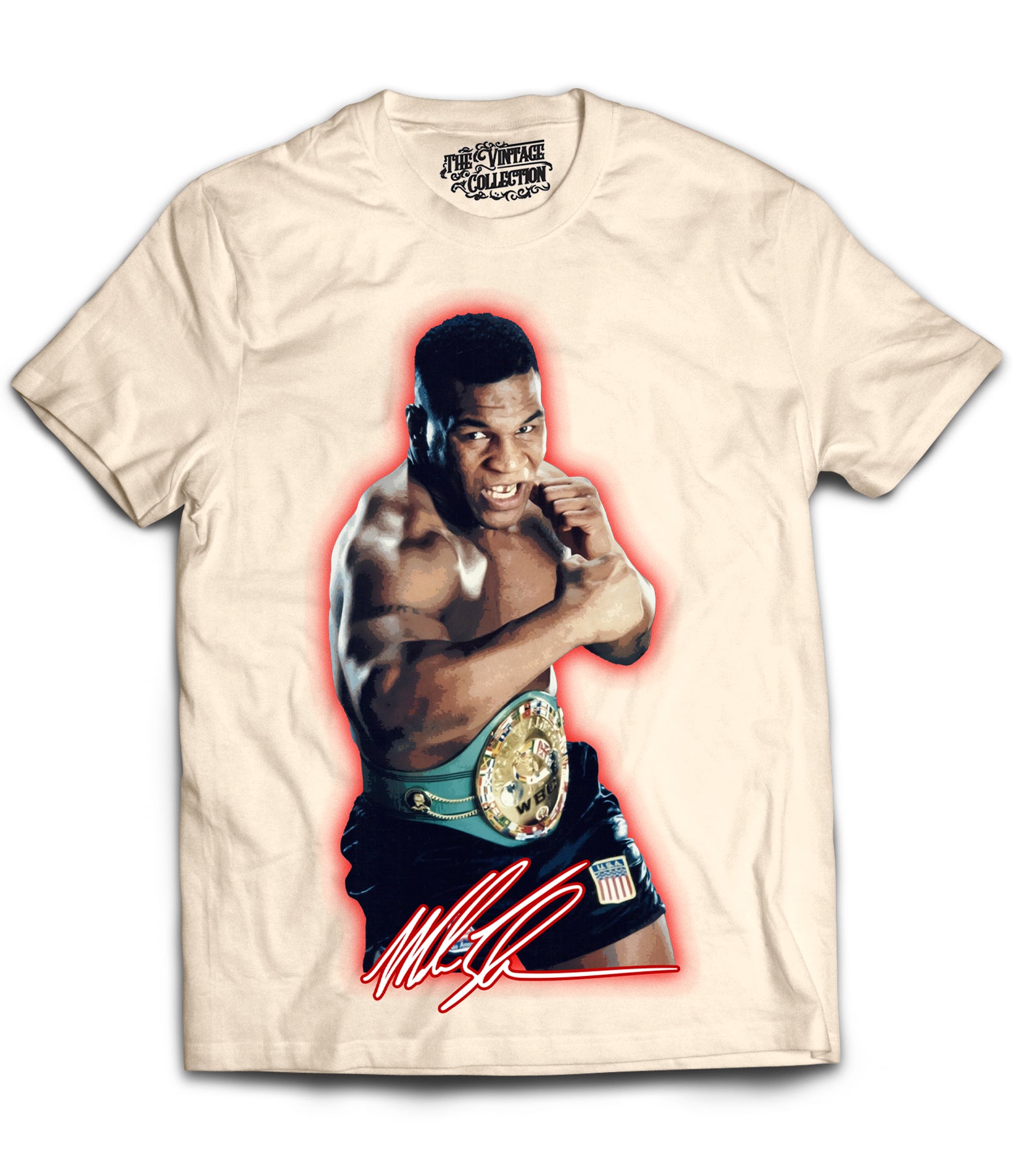 Mike Tyson Collection Mike Tyson Tribute Vintage Shirt: Front/Back (White) – The Retro Collection