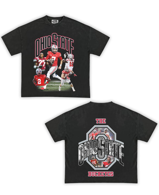 The Ohio State Buckeyes Football Tribute Vintage Shirt: Front/Back (Vintage Black)