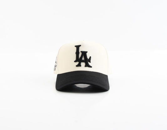 LA *Trust God* Snapback Hat (Black/Cream)