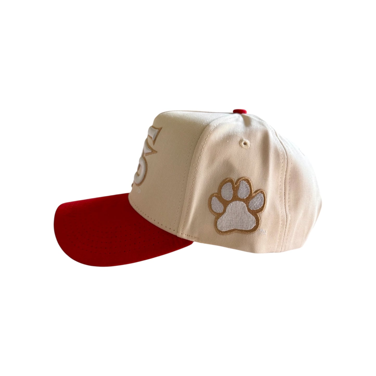 Fresno State Bulldogs "FS" Snapback Hat (Cream/Red)