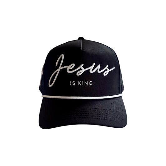 Jesus is King Mesh Snapback Hat (Black)