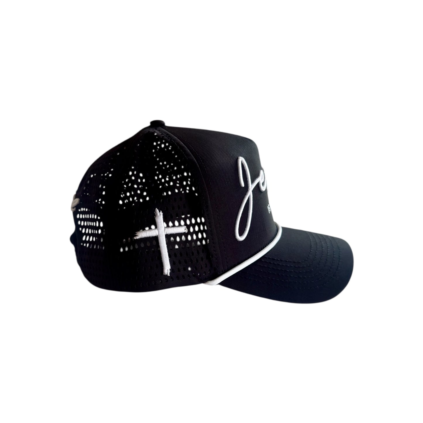 Jesus is King Mesh Snapback Hat (Black)