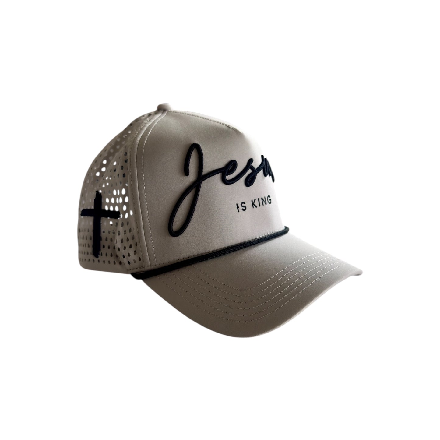 Jesus is King Mesh Snapback Hat (Gray)