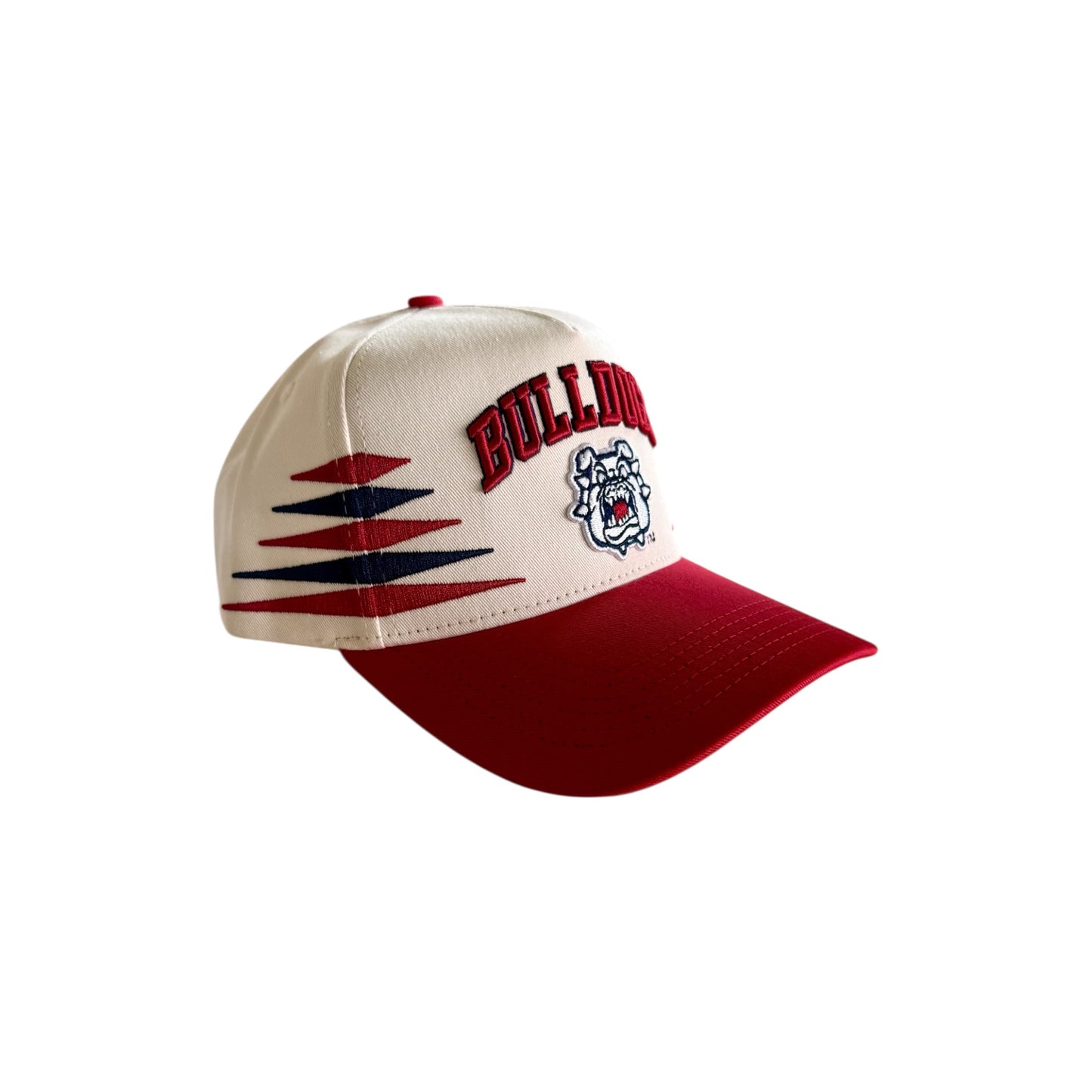 Fresno State Bulldogs "Diamond" Snapback Hat (Cream/Red)