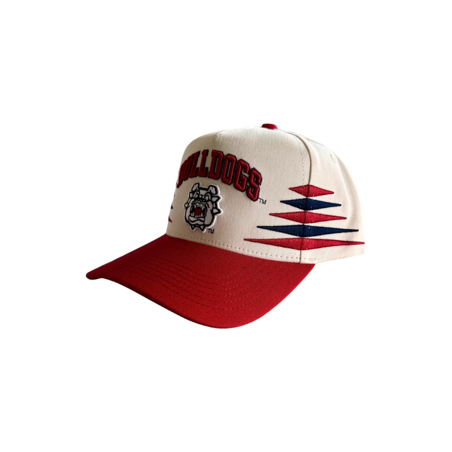 Fresno State Bulldogs "Diamond" Snapback Hat (Cream/Red)