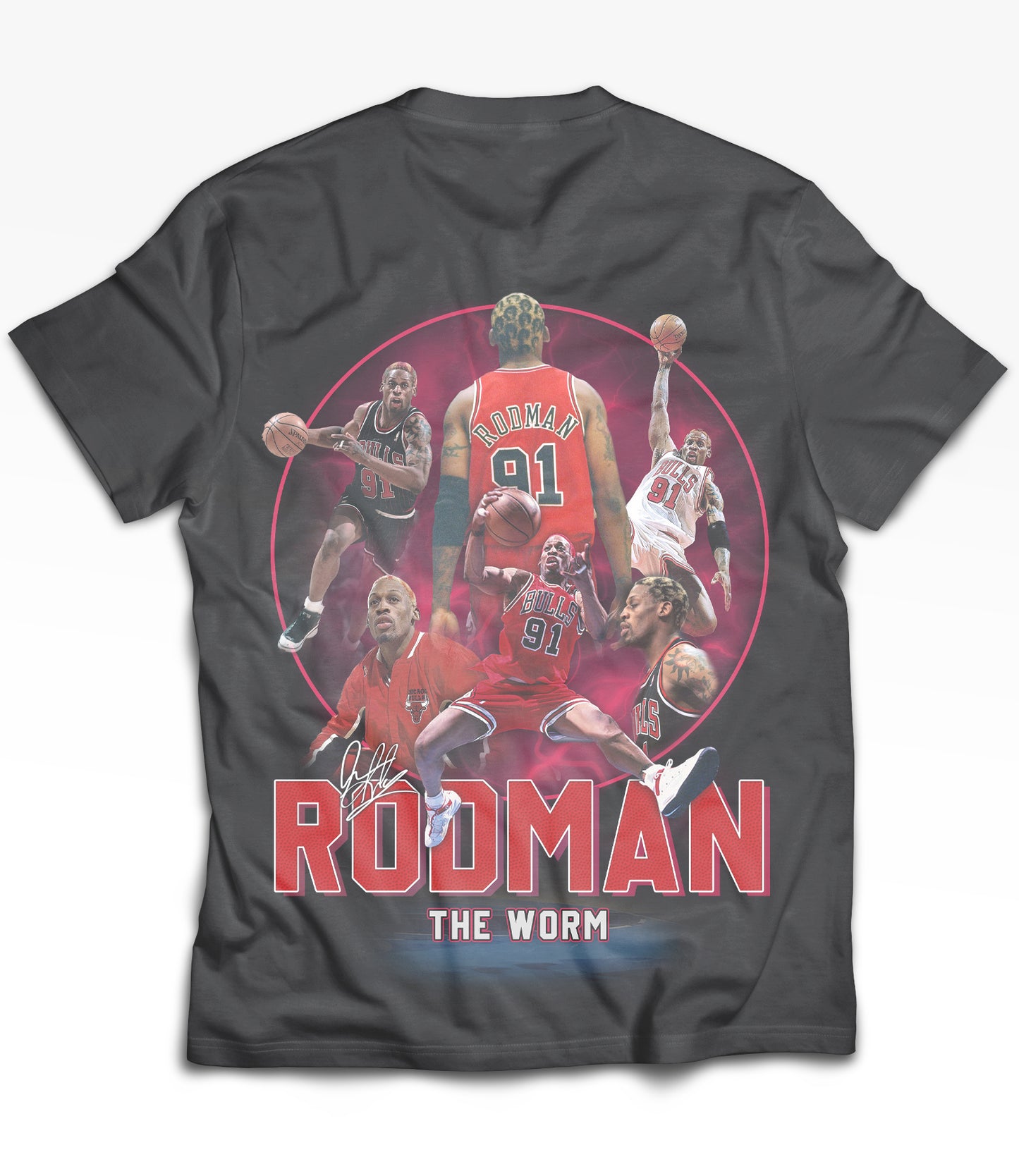 Rodman Tribute Vintage Shirt: Front/Back (Vintage Black)